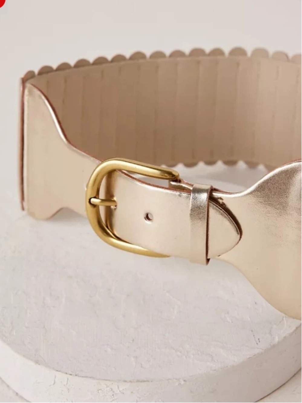 NWT Anthropologie Tabitha Metallic Elastic Gold Belt